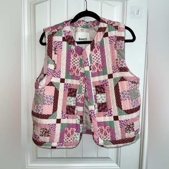 &merci Jackets & Blazers - New ✨&Merci Patchwork Puff Quilted Vest